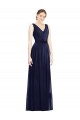 Chiffon A-Line Sleeveless Dark Navy Bridesmaid Gowns Sheffield