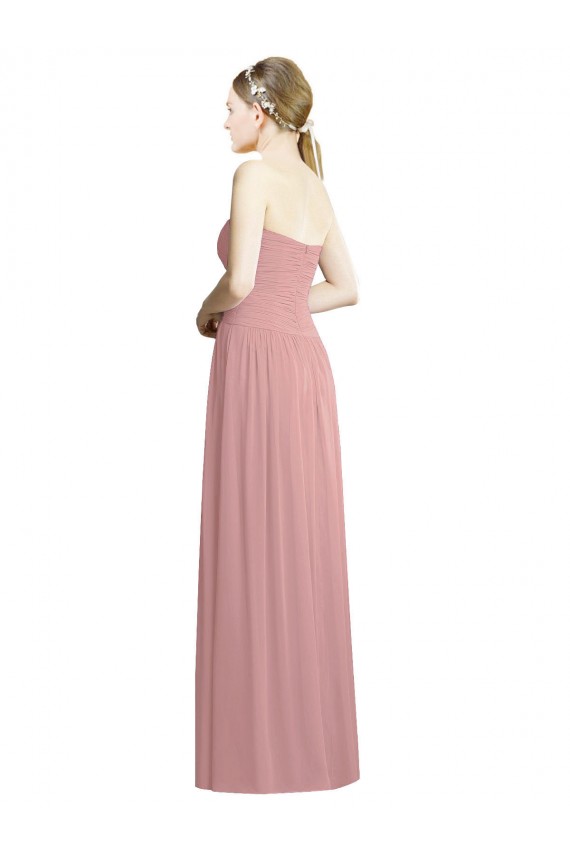 Chiffon A-Line Long Sleeveless Front Slit Bridesmaid Dresses Sheffield