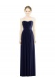 Soft Chiffon A-Line Long Sleeveless Dark Navy Evening Dresses Sheffield
