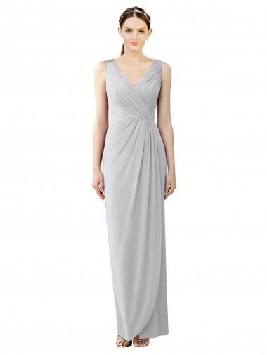 Chiffon Sheath Long Sleeveless V-Back Bridesmaid Dress / Evening Dress Sheffield