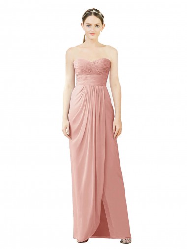 Soft Chiffon A-Line Long Sleeveless Bliss Pink Bridesmaid Dresses Sheffield