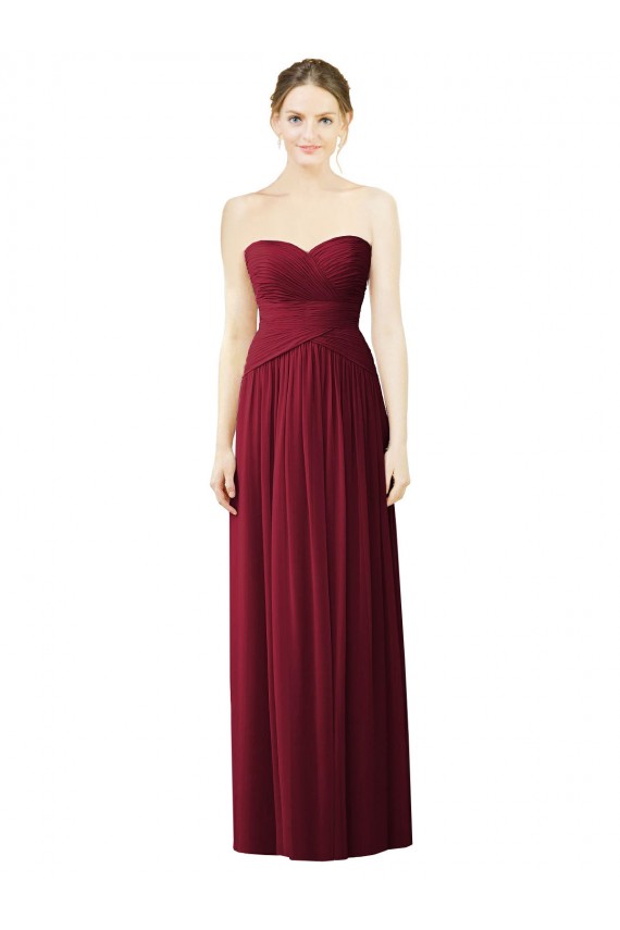 Soft Chiffon A-Line Sleeveless Burgundy Evening Dress / Bridesmaid Dress Sheffield