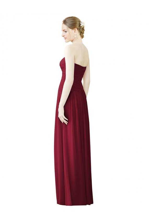 Soft Chiffon A-Line Sleeveless Burgundy Evening Dress / Bridesmaid Dress Sheffield