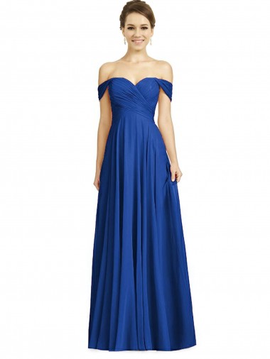 Soft Chiffon A-Line Long Cap Sleeves Semi Formal Evening Dress / Bridesmaid Dress Sheffield