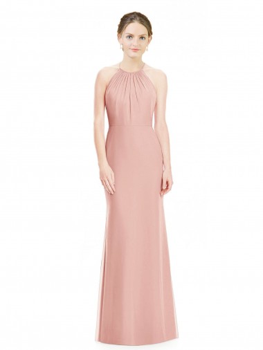 Soft Chiffon Mermaid Mermaid Sleeveless Bliss Pink Bridesmaid Dress Sheffield