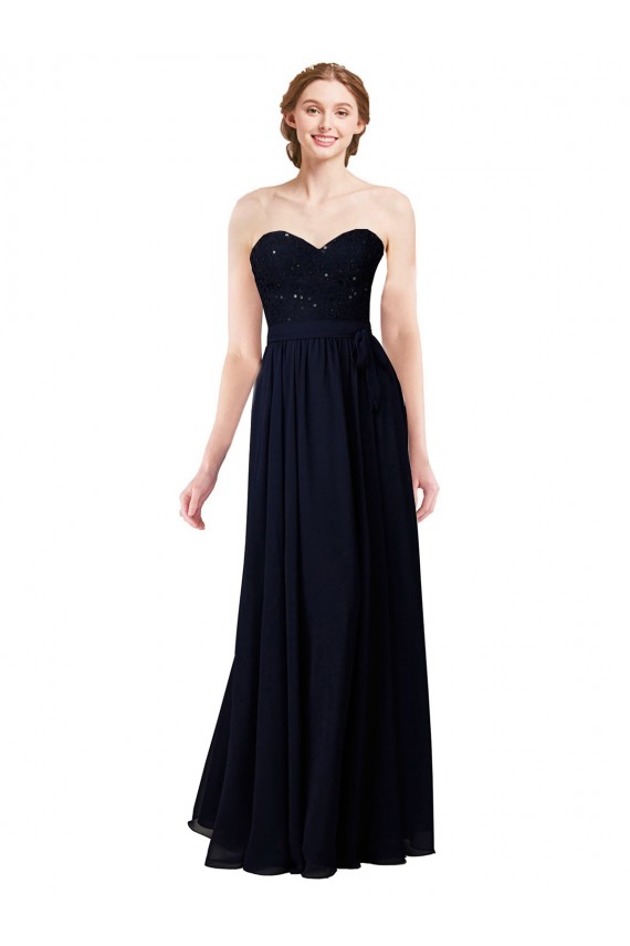 Soft Chiffon A-Line Long Sleeveless Dark Navy Formal Dress / Bridesmaid Dress Sheffield