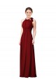 Soft Chiffon Sheath Long Sleeveless Open Slit Back Bridesmaid Dresses Sheffield