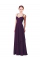 Soft Chiffon Sheath Long Sleeveless Grape Bridesmaid Dress Sheffield