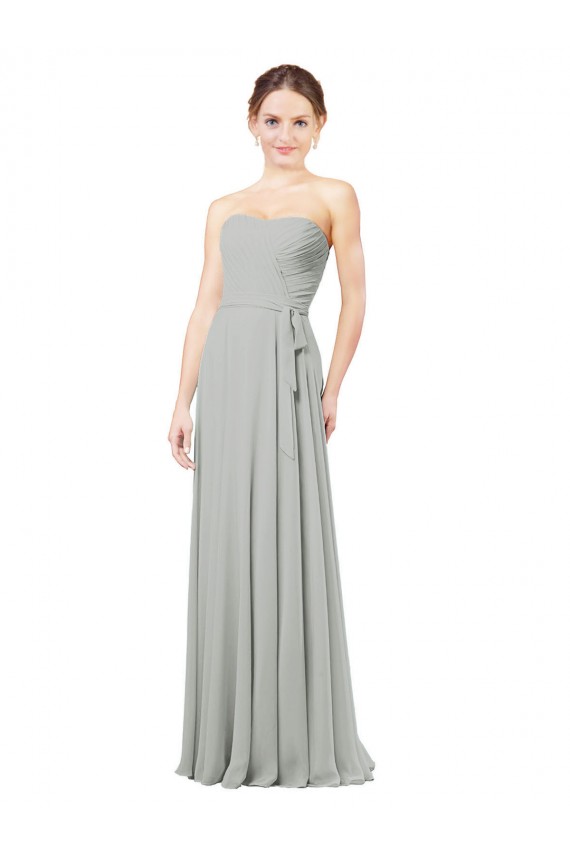 Soft Chiffon A-Line Long Sleeveless Bridesmaid Dresses Sheffield