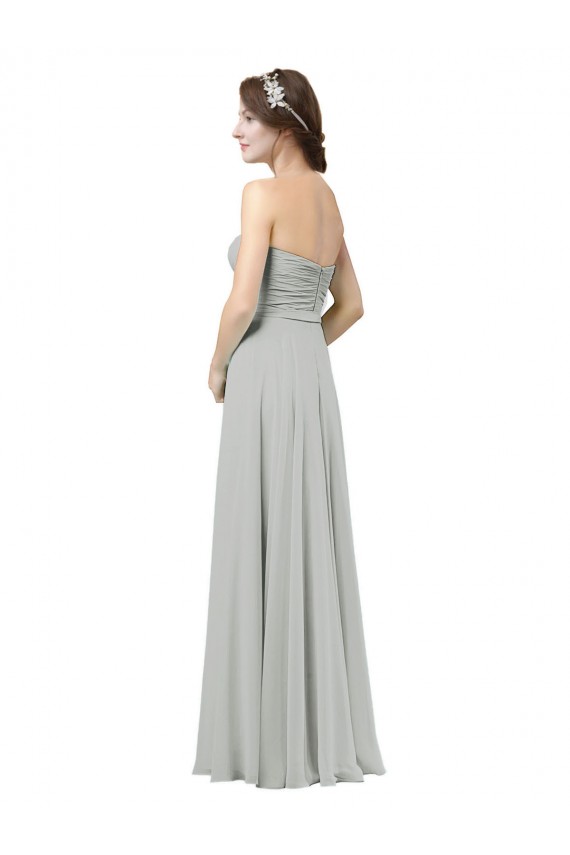 Soft Chiffon A-Line Long Sleeveless Bridesmaid Dresses Sheffield