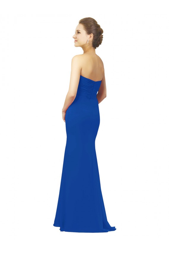 Chiffon A-Line Long Sleeveless Royal Blue Bridesmaid Dress / Evening Gowns Sheffield