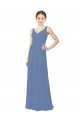 Soft Chiffon Sheath Long Sleeveless Bridal Party Dress Sheffield