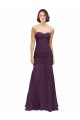 Soft Chiffon Mermaid Long Sleeveless Grape Bridesmaid Dress Sheffield