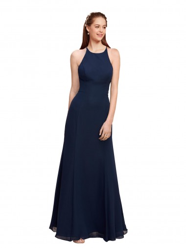 Soft Chiffon Mermaid Long Sleeveless Prom Dress / Bridesmaid Dress Sheffield