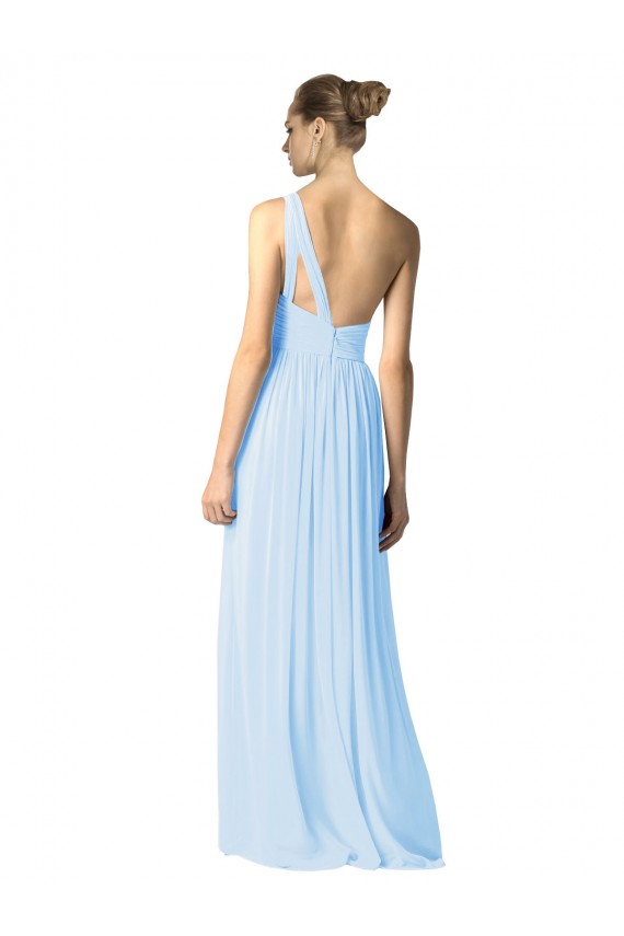 Soft Chiffon A-Line Long Sleeveless Light Sky Blue Bridesmaid Dress Sheffield