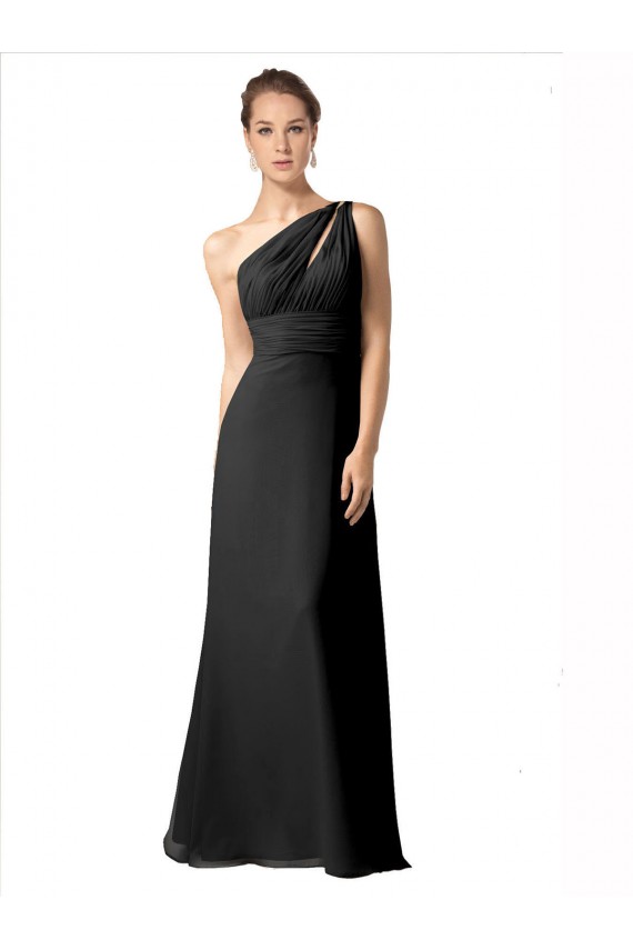 Soft Chiffon A-Line Long Sleeveless One Shoulder Bridesmaid Dresses Sheffield