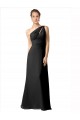 Soft Chiffon A-Line Long Sleeveless One Shoulder Bridesmaid Dresses Sheffield