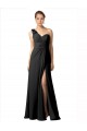 Soft Chiffon A-Line Long Sleeveless Black Bridesmaid Dresses Sheffield
