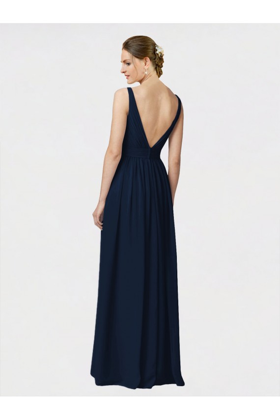 Chiffon A-Line Long Sleeveless Bridesmaid Dresses / Formal Dresses Sheffield