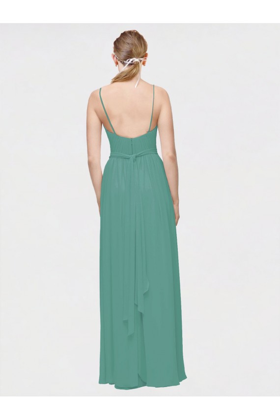 Chiffon A-Line Long Sleeveless Icelandic Silver Bridesmaid Dress / Evening Dress Sheffield