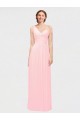 Soft Chiffon A-Line Long Sleeveless Pink Bridesmaid Dress Sheffield