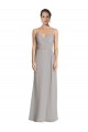 Soft Chiffon Sheath Long Sleeveless Silver Bridesmaid Dress Sheffield