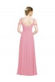 Soft Chiffon A-Line Long Sleeveless Skin Pink Bridesmaid Gowns Sheffield