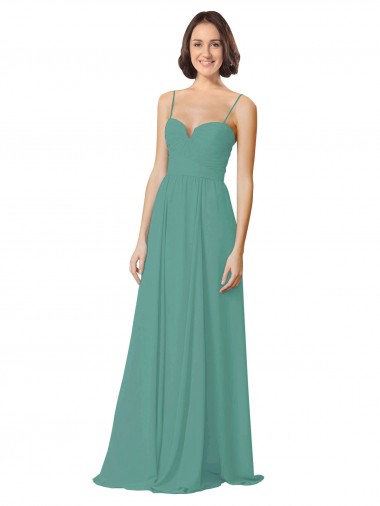 Soft Chiffon A-Line Long Sleeveless Icelandic Silver Bridesmaid Gowns Sheffield