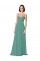 Soft Chiffon A-Line Long Sleeveless Icelandic Silver Bridesmaid Gowns Sheffield
