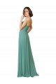 Soft Chiffon A-Line Long Sleeveless Icelandic Silver Bridesmaid Gowns Sheffield