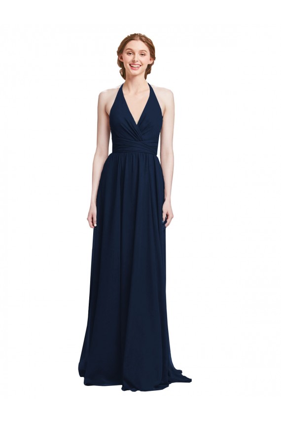 Chiffon A-Line Sleeveless Dark Navy Formal Dress / Bridesmaid Dress Sheffield