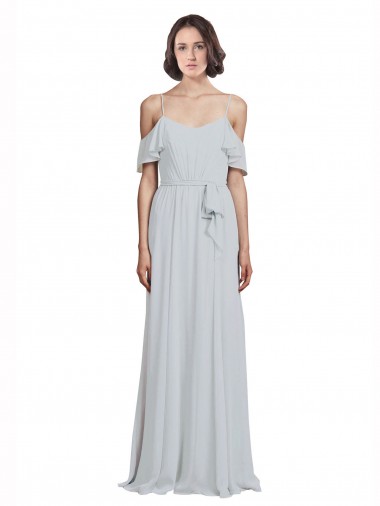 Soft Chiffon A-Line Long Sleeveless Frost Formal Dress / Bridesmaid Dress Sheffield