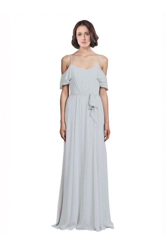 Soft Chiffon A-Line Long Sleeveless Frost Formal Dress / Bridesmaid Dress Sheffield