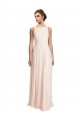 Chiffon A-Line Long Sleeveless V-Back Cream Pink Bridesmaid Dresses Sheffield
