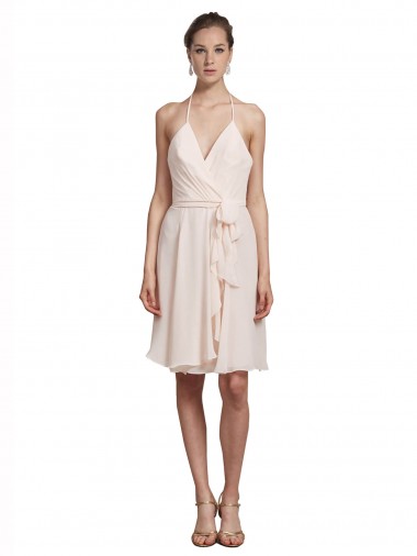 Soft Chiffon A-Line Knee Length Sleeveless Bridesmaid Evening Dress Sheffield