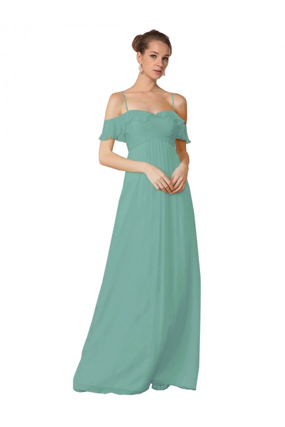 Soft Chiffon A-Line Flutter Sleeves Seaside Bridesmaid Dress Sheffield