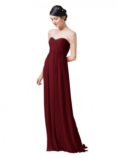 Soft Chiffon A-Line Sleeveless Burgundy Bridesmaid Dresses Sheffield