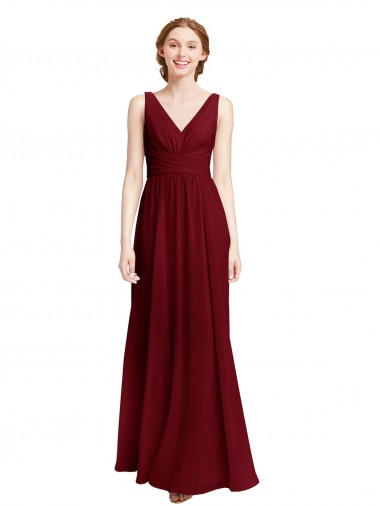 Chiffon Long A-Line Sleeveless Bridesmaid Dress / Evening Gowns Sheffield
