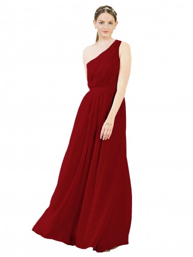 Chiffon A-Line Long Sleeveless Burgundy Bridesmaid Dresses Sheffield