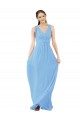 Soft Chiffon A-Line Long Sleeveless Periwinkle Bridesmaid Gowns Sheffield