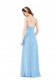 Soft Chiffon Sheath Long Sleeveless Low Back Bridesmaid Dress Sheffield