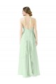 Soft Chiffon A-Line Long Sleeveless Sage Bridesmaid Dress Sheffield