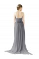 Chiffon A-Line Long Sleeveless Slate Grey Open Back Bridesmaid Dress / Evening Dress Sheffield