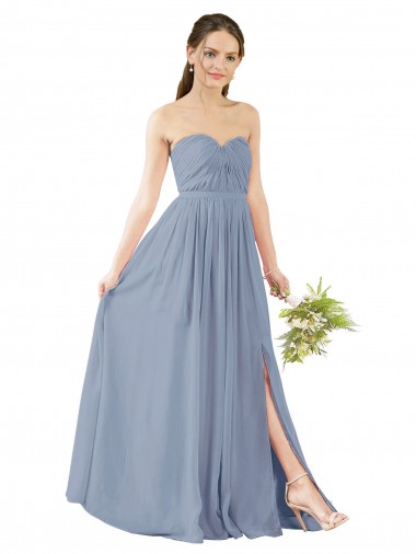 Soft Chiffon A-Line Long Sleeveless Open Back Evening Gowns / Bridesmaid Dress Sheffield