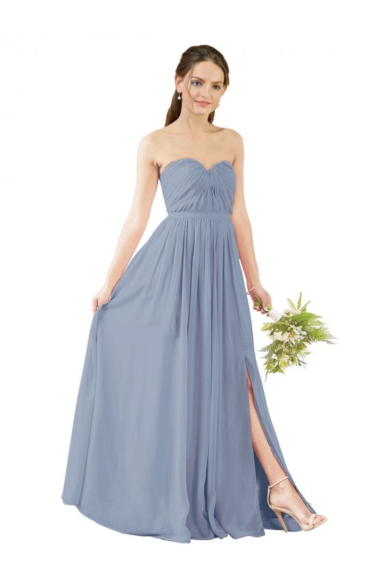Soft Chiffon A-Line Long Sleeveless Open Back Evening Gowns / Bridesmaid Dress Sheffield