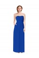 Soft Chiffon Sheath Long Sleeveless Open Back Royal Blue Bridesmaid Dresses Sheffield