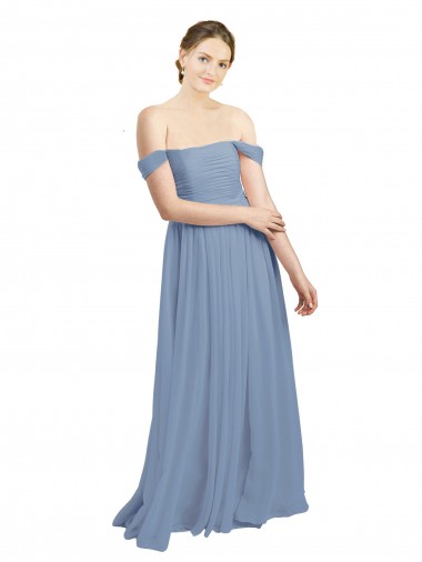 Soft Chiffon A-Line Sleeveless Dusty Blue Formal Dress / Bridesmaid Dress Sheffield
