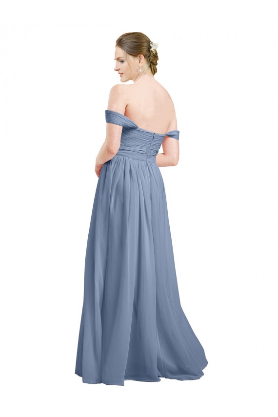 Soft Chiffon A-Line Sleeveless Dusty Blue Formal Dress / Bridesmaid Dress Sheffield