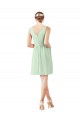 Soft Chiffon A-Line Knee Length Sleeveless Sage Bridesmaid Dress Sheffield