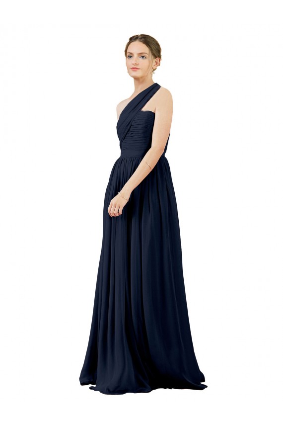 Chiffon A-Line Sleeveless Dark Navy Bridal Party Dress / Evening Dress Sheffield